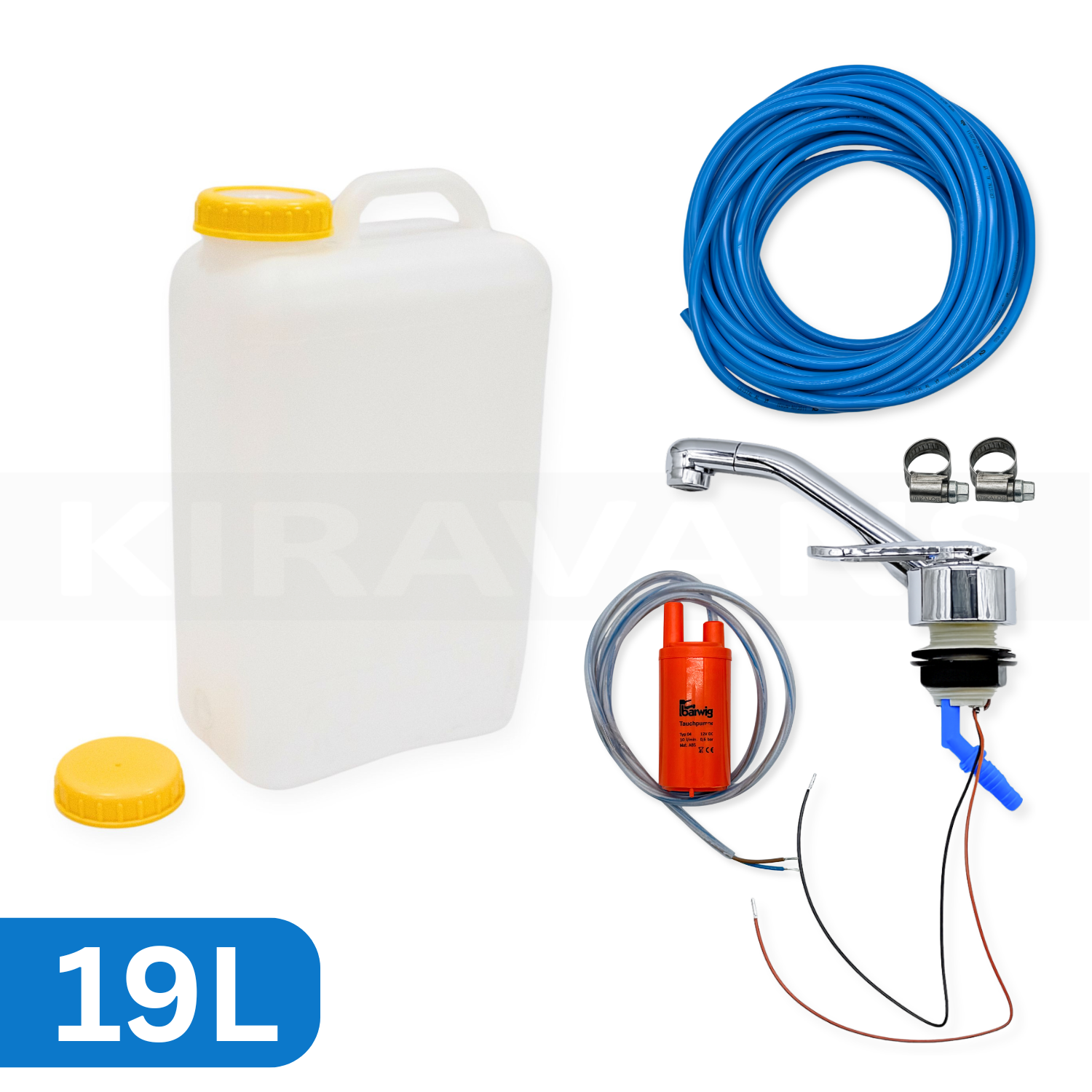 19 Litre Campervan Water Container with Screw Top (Includes 2 Caps)