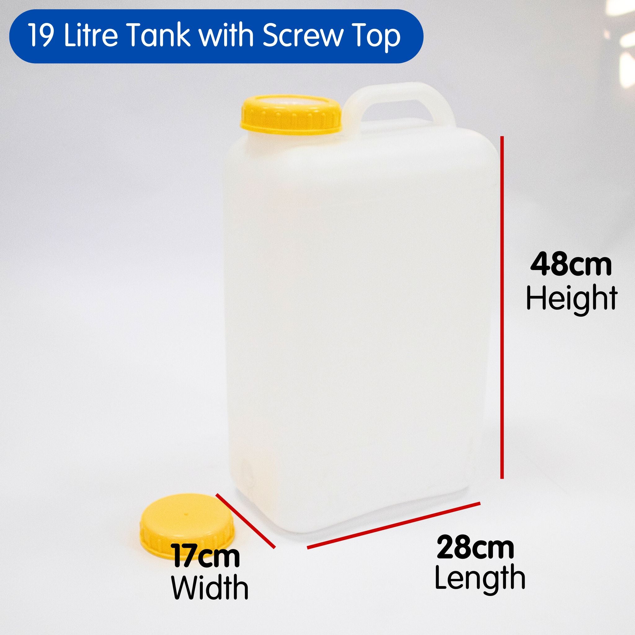 19 Litre Campervan Water Container with Screw Top (Includes 2 Caps)