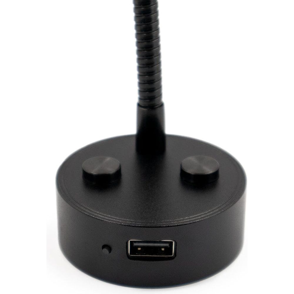 Black LED Cone Reading Lamp USB 150mm - Touch On/Off (Warm White) Kiravans