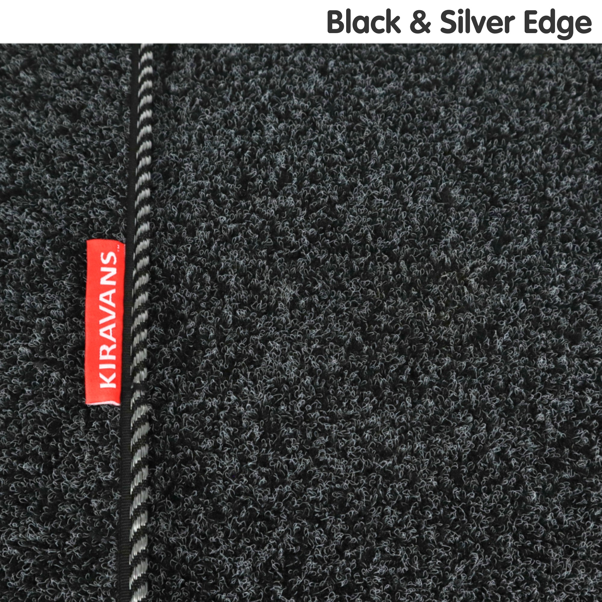Campervan Living Area Carpet Mat in Anthracite with Choice of Edge Colour (3 Sizes)