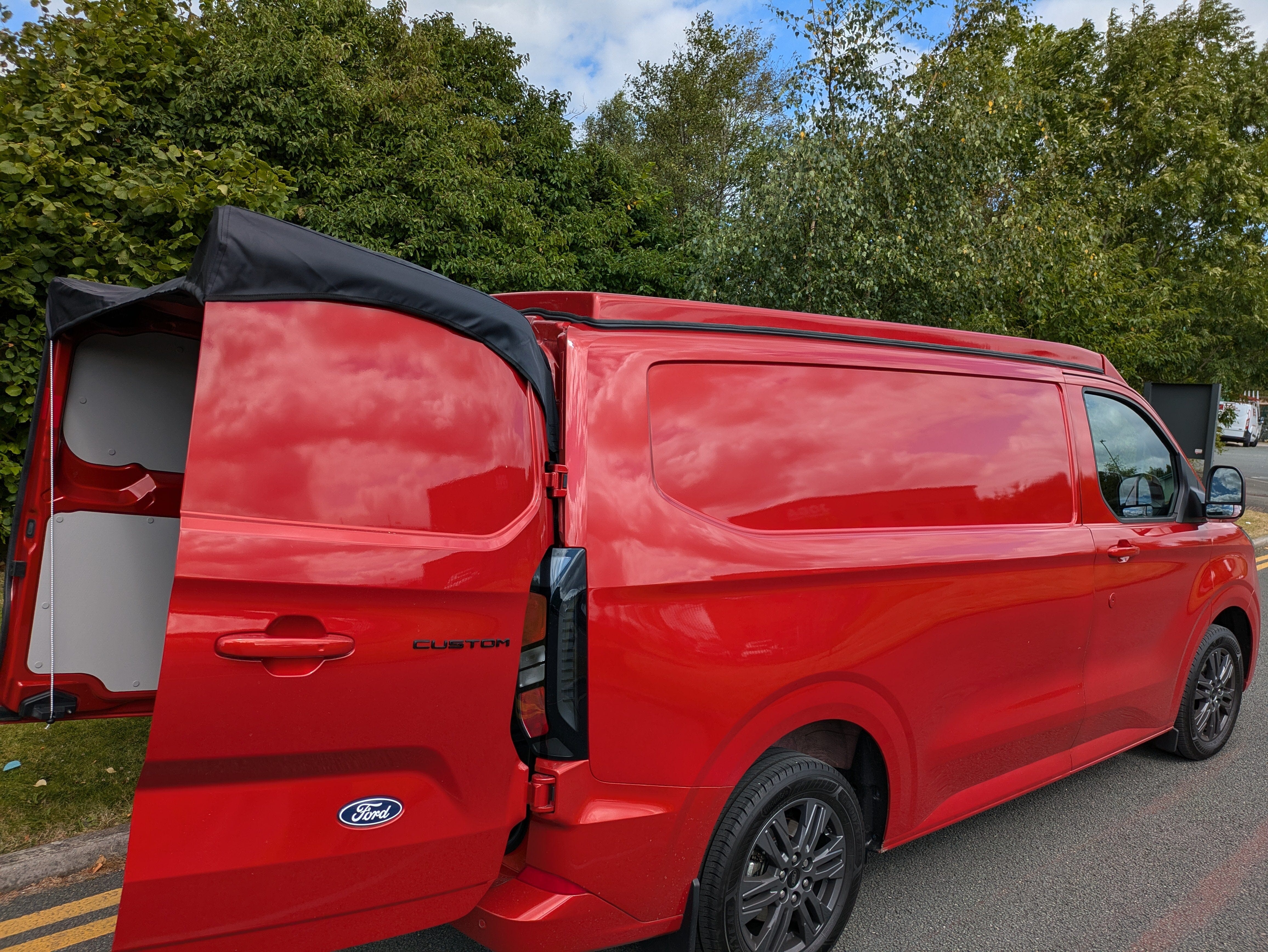 Kiravans Barn Door Campervan Awning for Transit Custom 2024 (v710) Designed by Kiravans