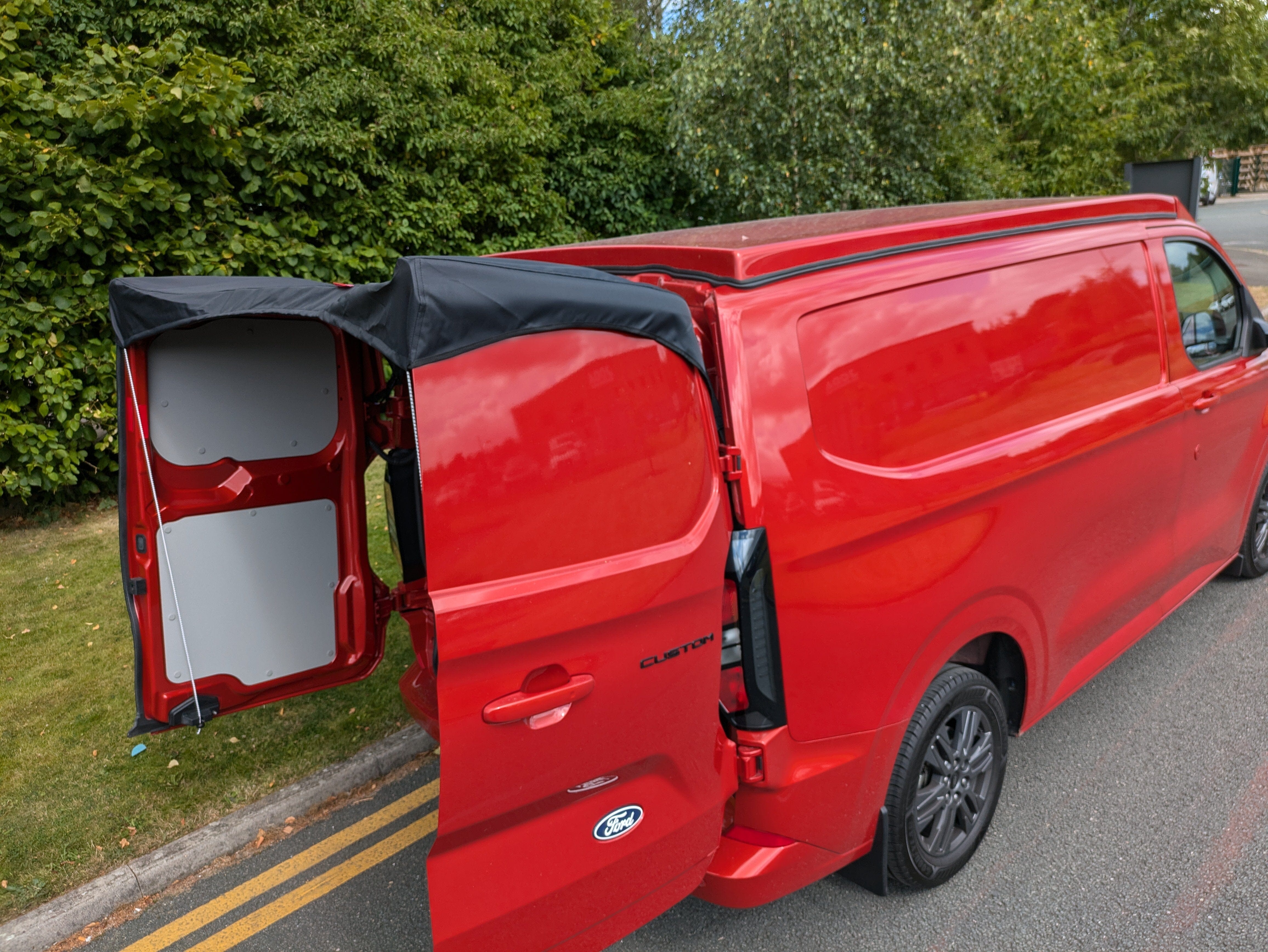 Kiravans Barn Door Campervan Awning for Transit Custom 2024 (v710) Designed by Kiravans