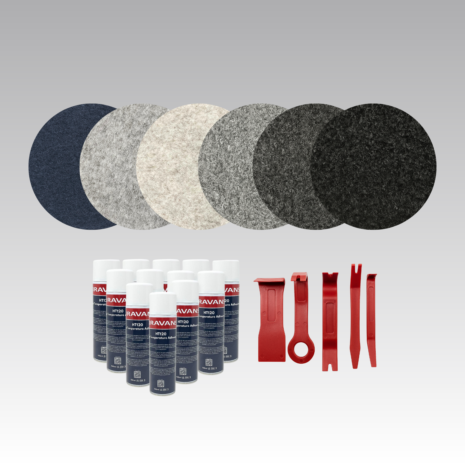 Carpet, Adhesive and Trim Tools for Campervan Lining