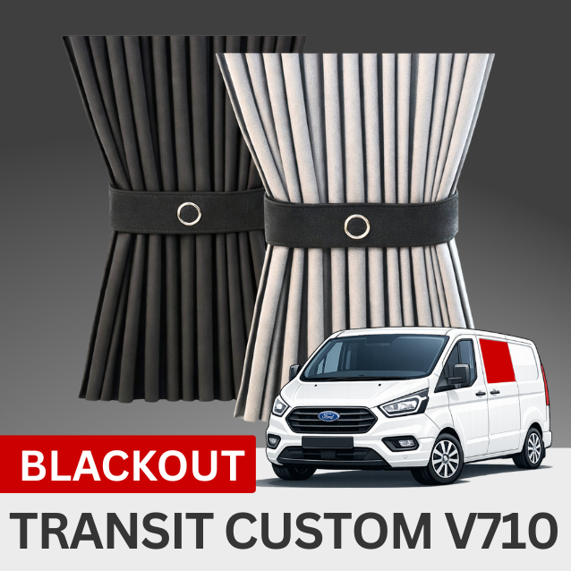 Ford Transit Custom V710 Premium Blackout Curtain Kit - Left Centre Window