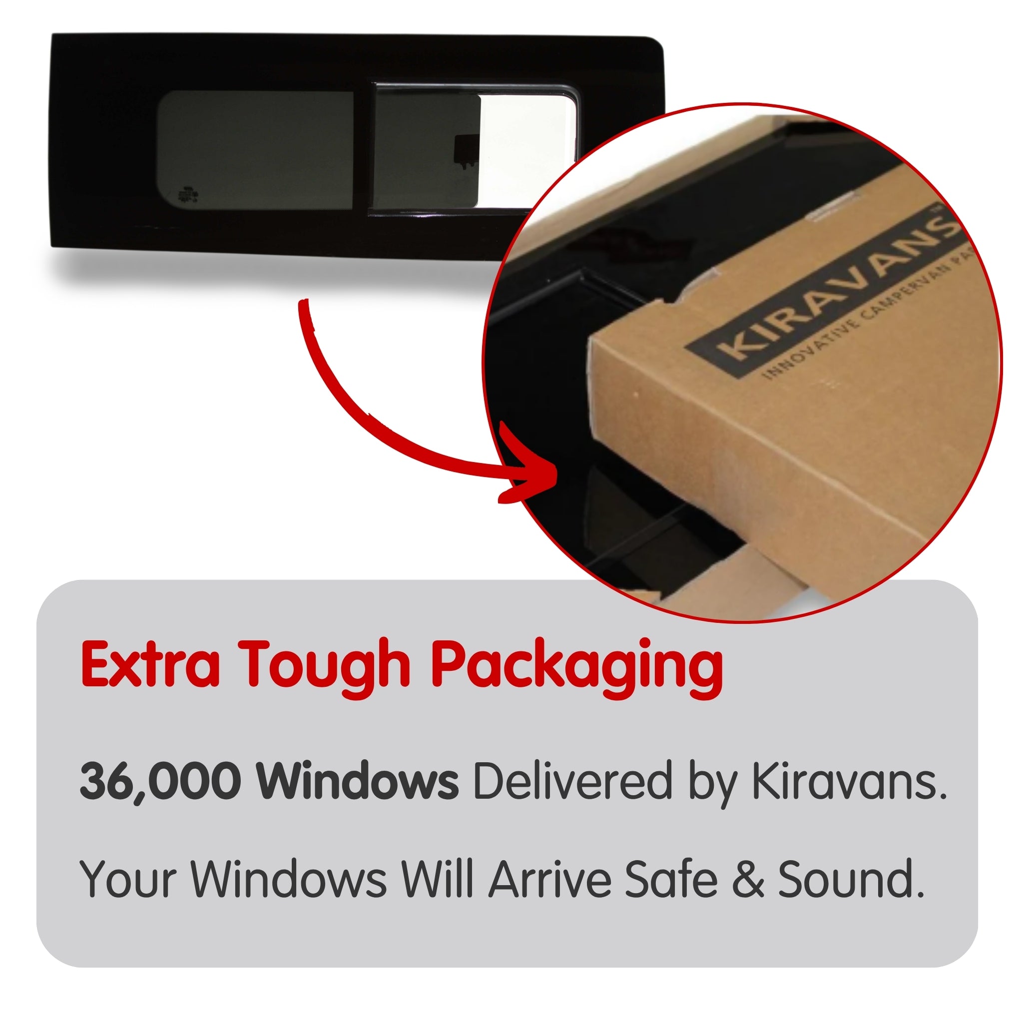 Left Opening Window (Left Sliding Door) + Fitting Kit for Ford Transit Custom 1st Gen V362 (2013-2023)