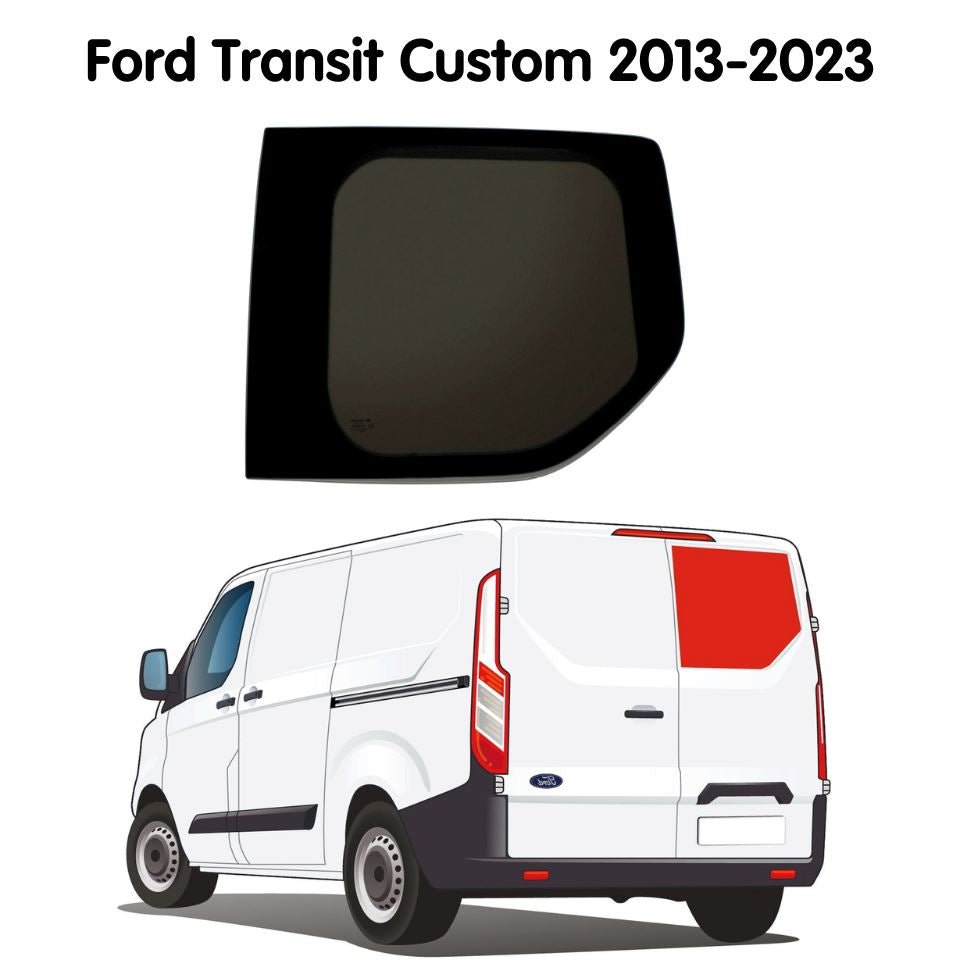 Premium Barn Door Windows + Fitting Kit for Ford Transit Custom 1st Gen V362 (2013-2023)