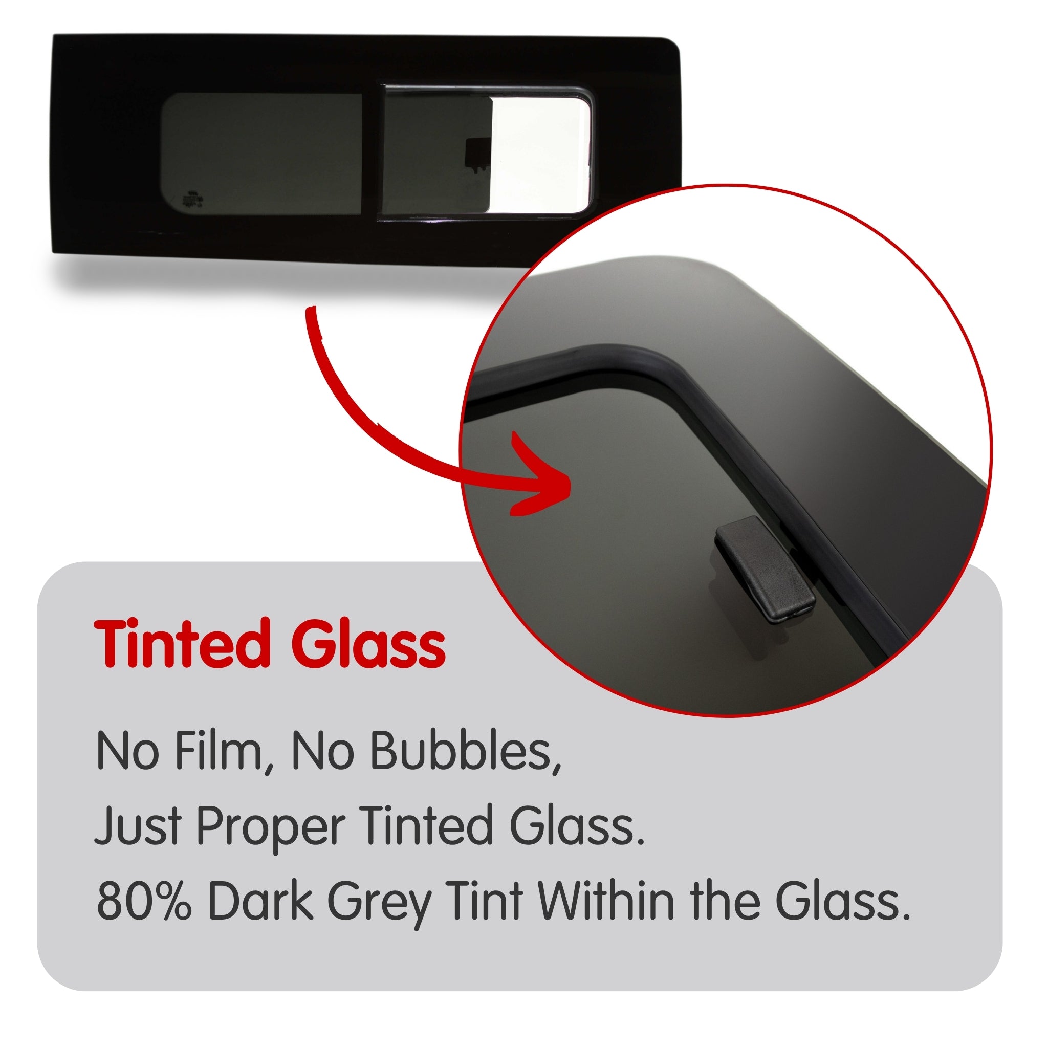 Left Opening Window (Left Sliding Door) + Fitting Kit for Ford Transit Custom 1st Gen V362 (2013-2023)