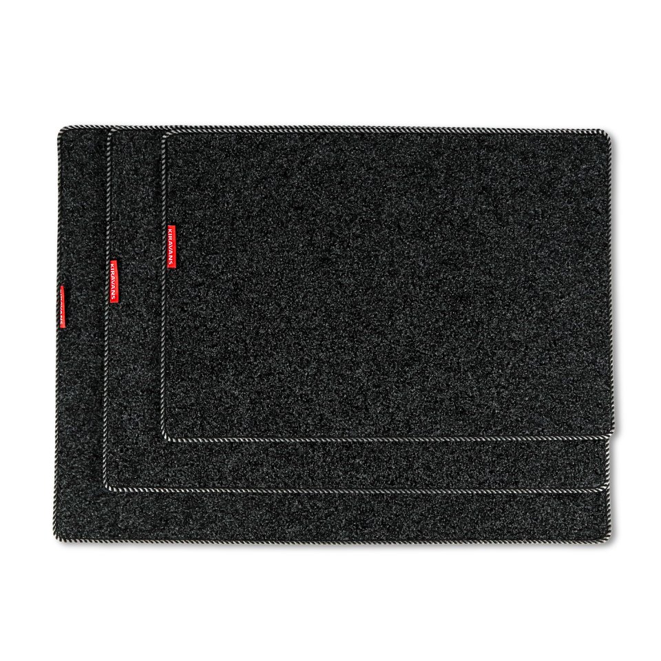 Campervan Living Area Carpet Mat in Anthracite with Choice of Edge Colour (3 Sizes)