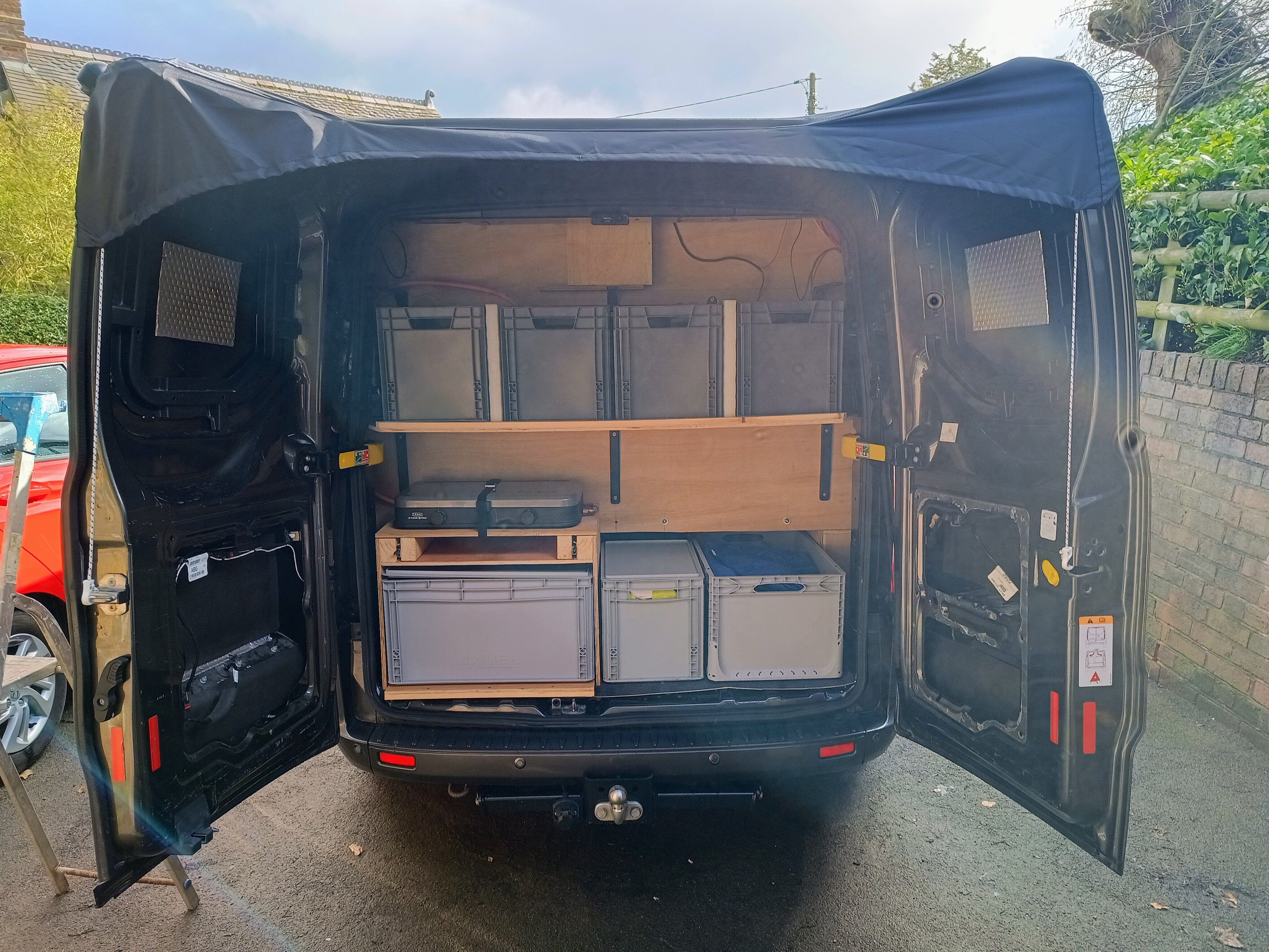 NEW for 2023! Barn Door Campervan Awning for Transit Custom Designed by Kiravans