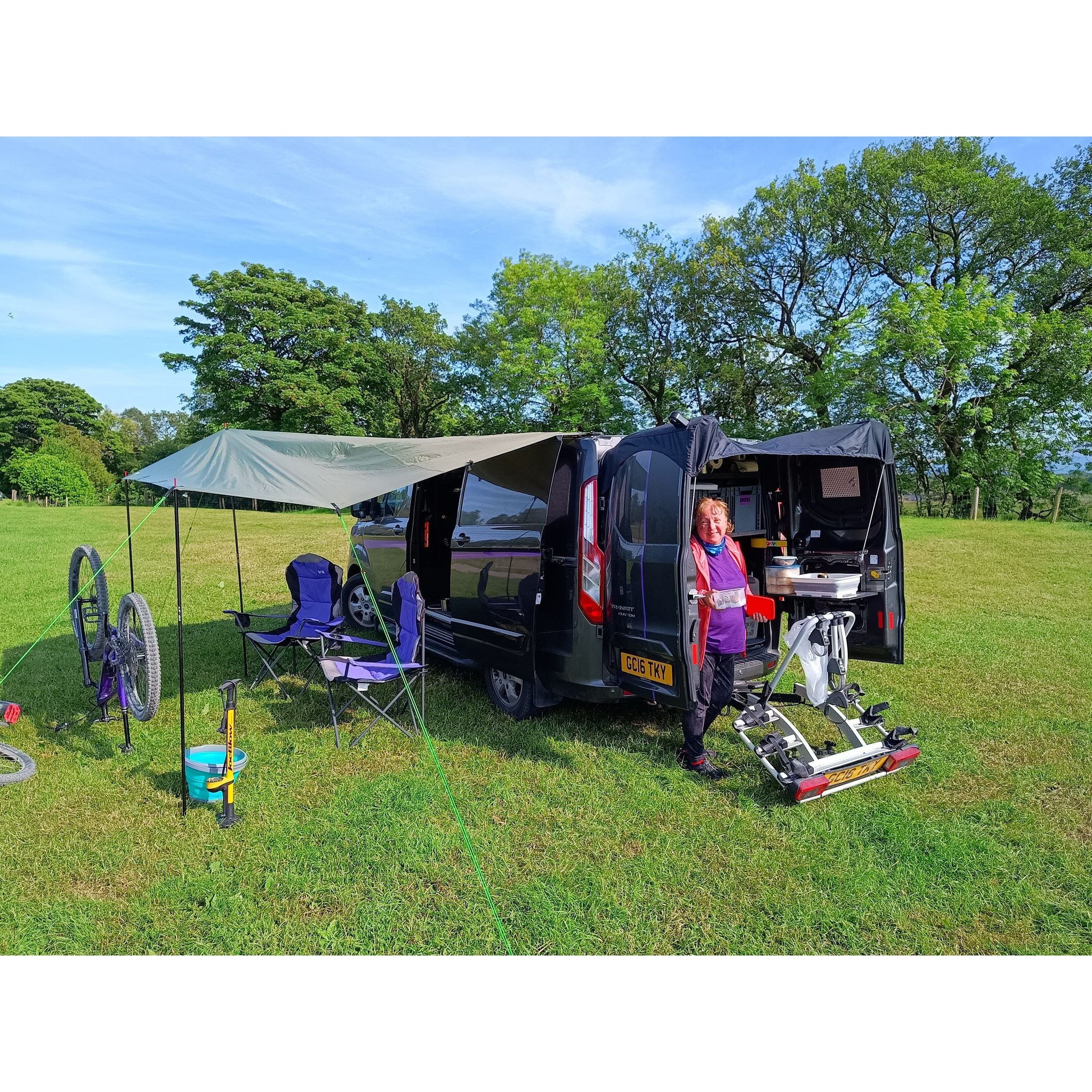 NEW for 2023! Barn Door Campervan Awning for Transit Custom Designed by Kiravans