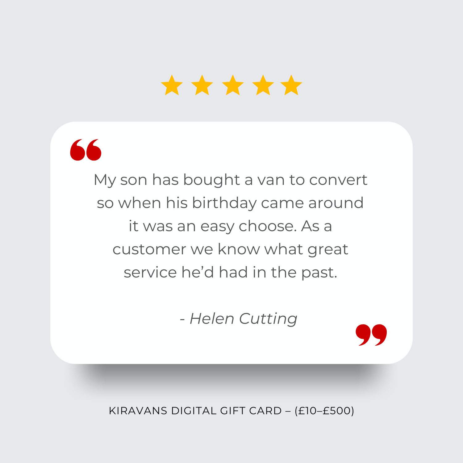 Kiravans Digital Gift Card – Give the Gift of Adventure (£10–£500)