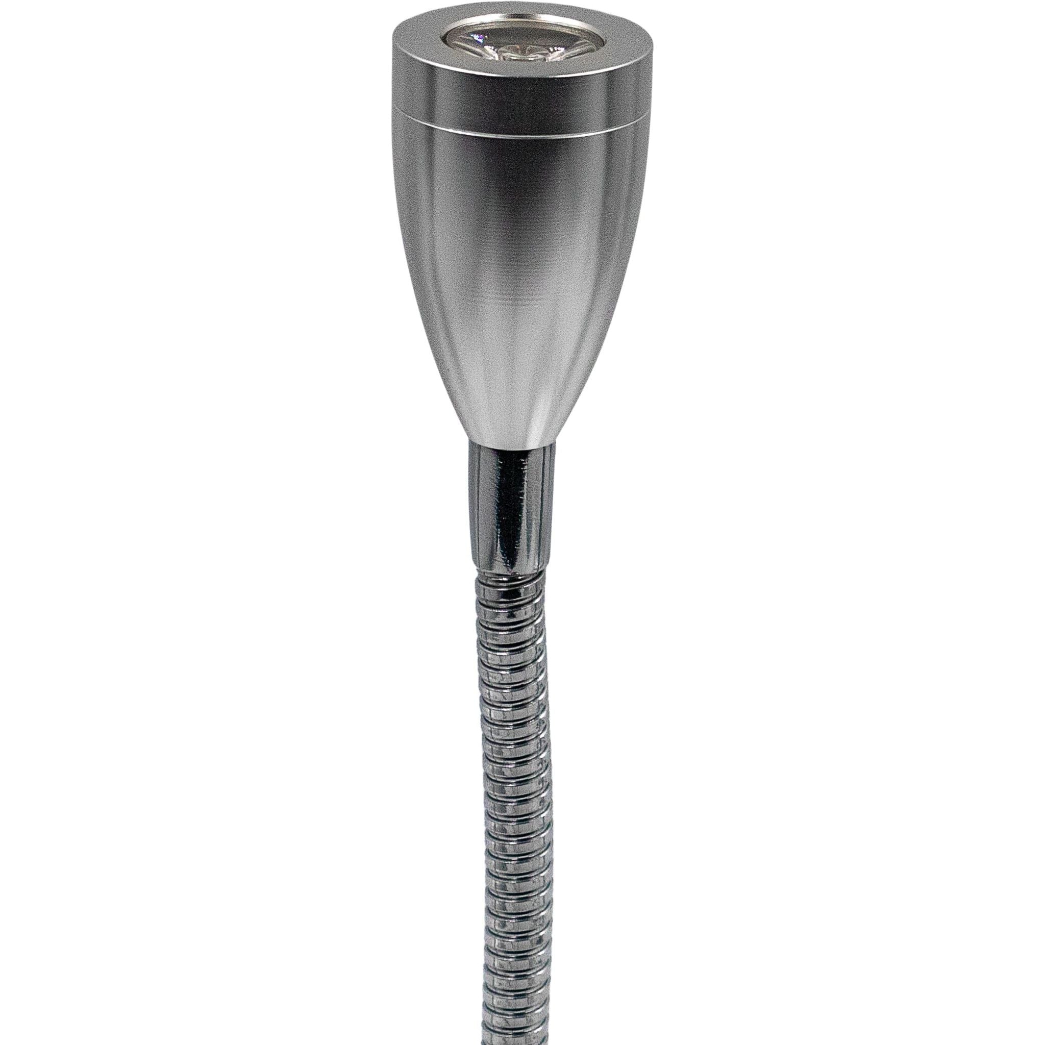 Silver LED Cone Reading Lamp USB 150mm - Touch On/Off (Warm White) Kiravans
