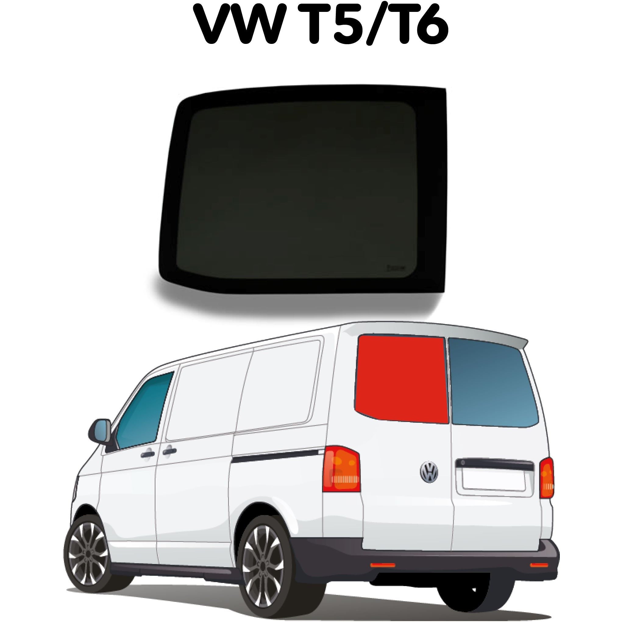 Barn Door Windows + Fitting Kit for VW Transporter T5 to T6.1 (2003-2024)