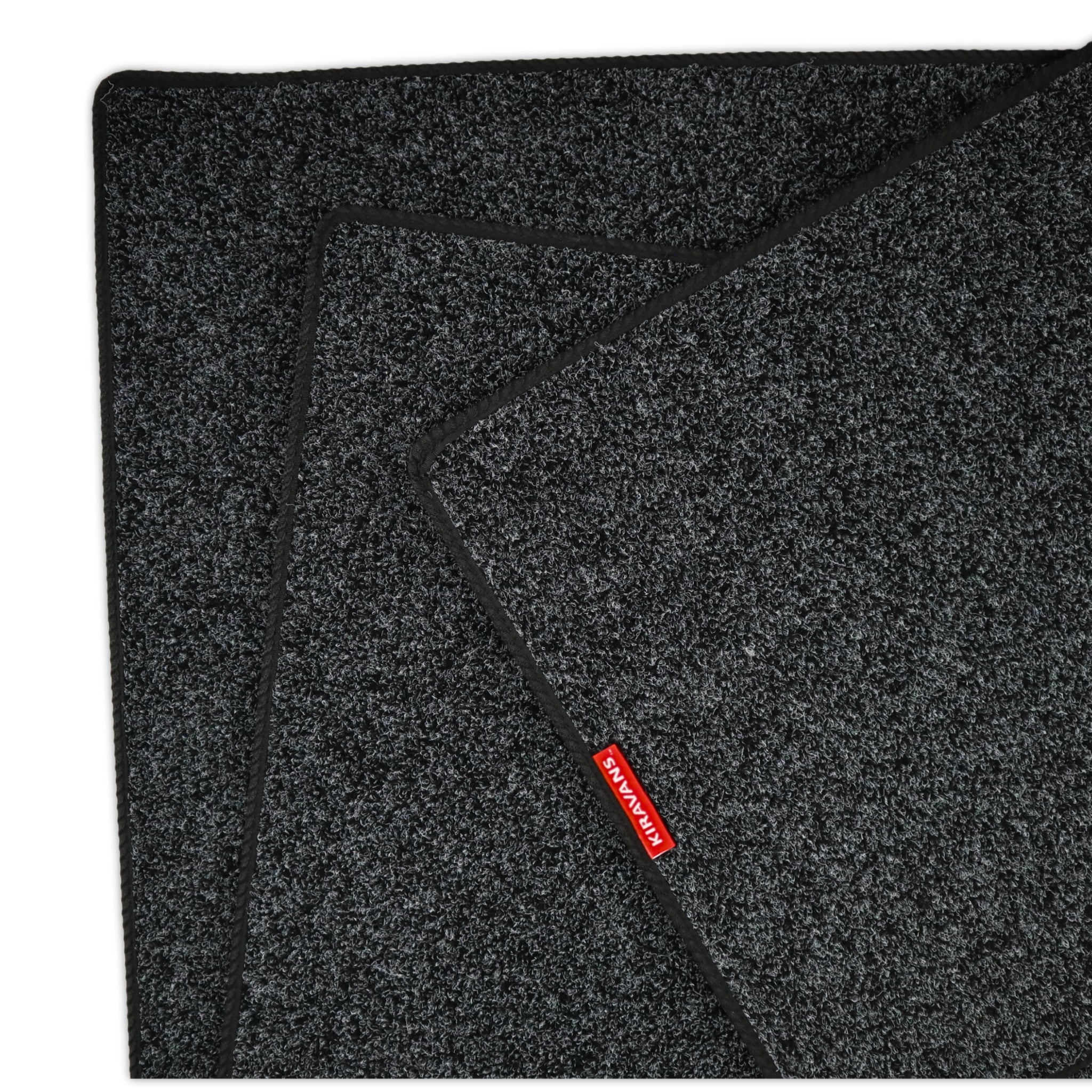 Campervan Living Area Carpet Mat in Anthracite with Choice of Edge Colour (3 Sizes)