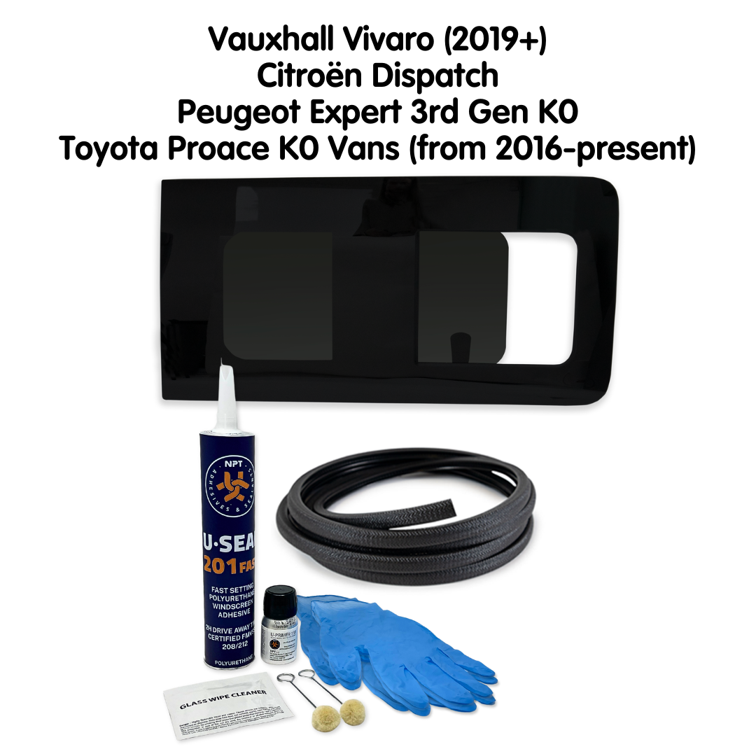 Right Opening Window + Fitting Kit for Peugeot Expert 3rd Gen K0 Series (2016 - present)