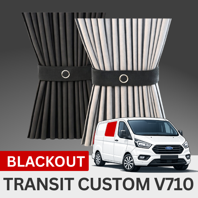 Ford Transit Custom V710 Premium Blackout Curtain Kit - Right Centre Window