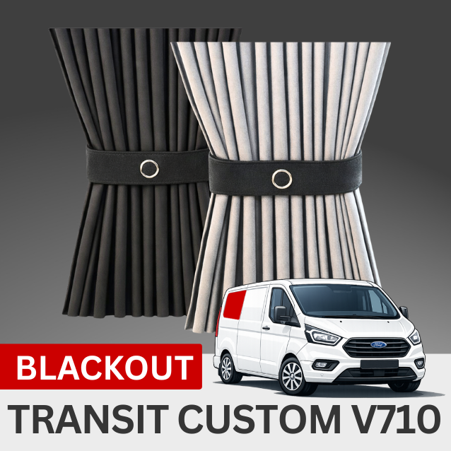 Ford Transit Custom V710 Premium Blackout Curtain Kit - Right Rear Quarter Window