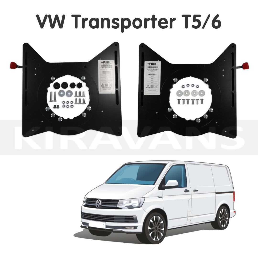 VW Transporter T5 to T6.1 (2003-2024) RIB V3 Single Seat Swivel - DRIVER + PASSENGER (Inc. RIB Handbrake Kit & Shims)