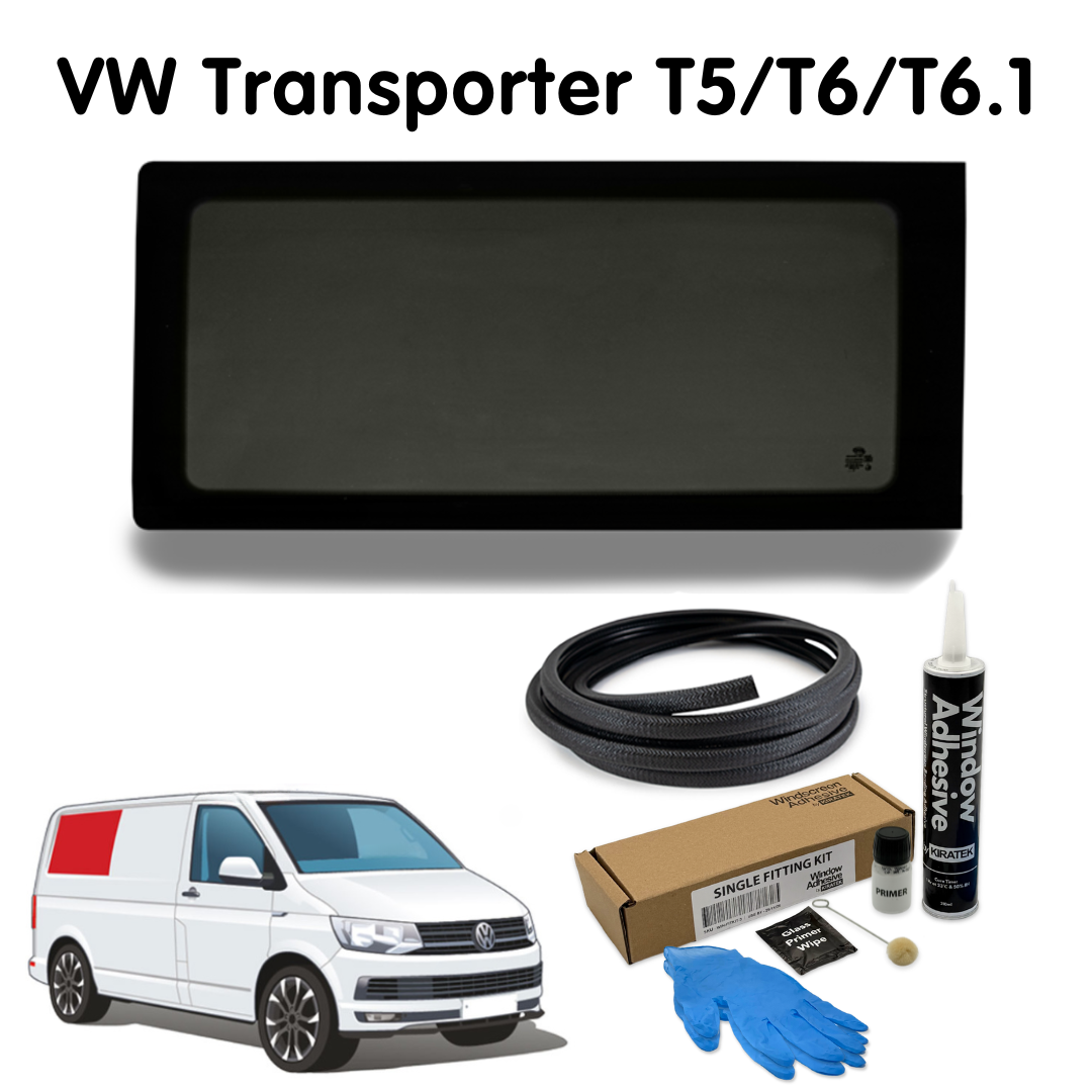 Right Rear Quarter Window + Fitting Kit for VW Transporter T5 to T6.1 (2003-2024)