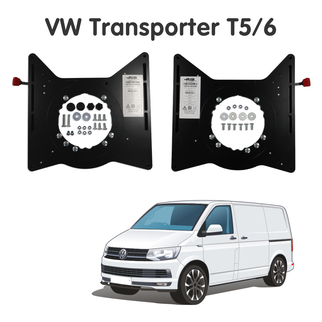 VW Transporter T5 to T6.1 (2003-2024) RIB V3 Single Seat Swivel - DRIVER + PASSENGER (Inc. RIB Handbrake Kit & Shims)