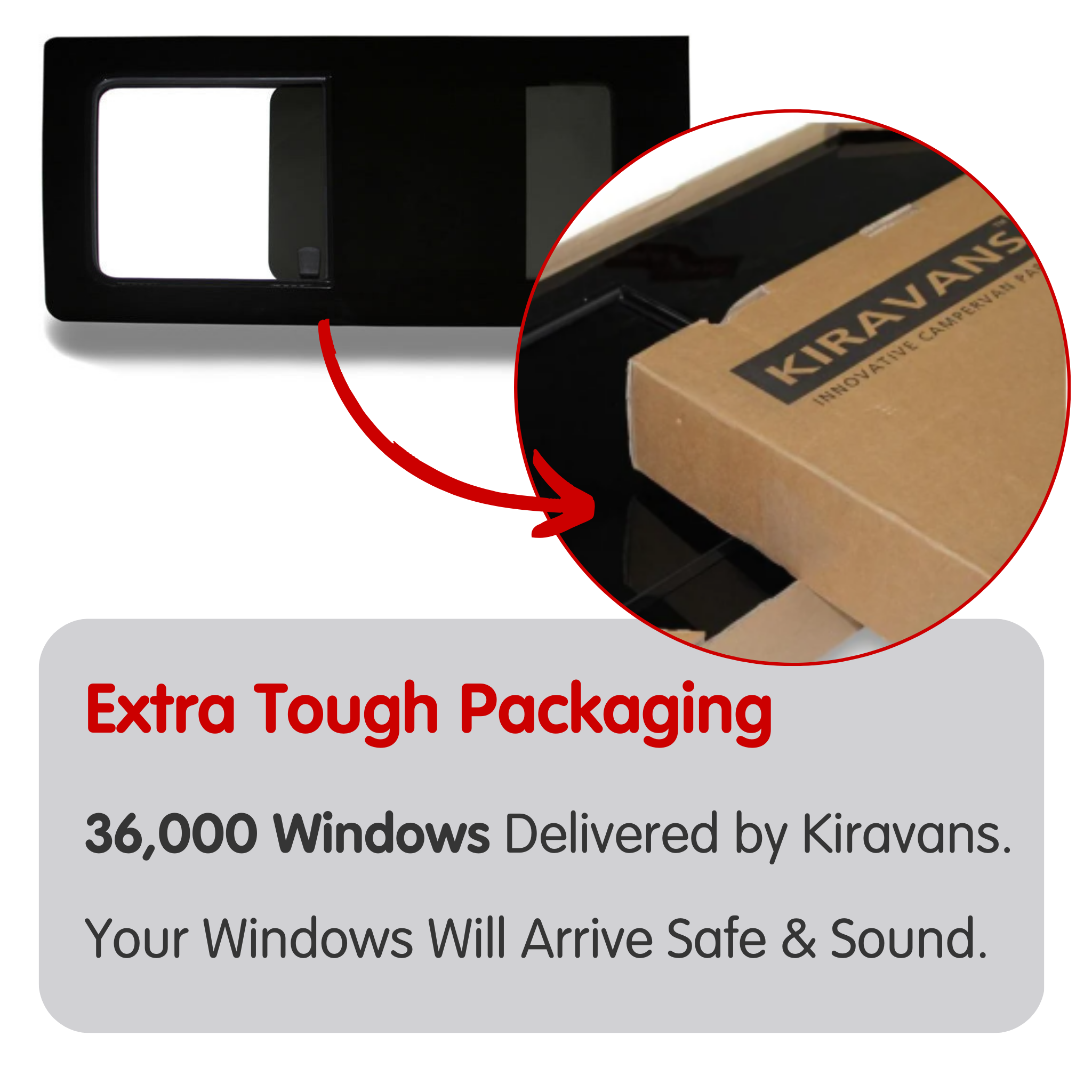 Left Opening Window + Fitting Kit for VW Transporter T5 to T6.1 (2003-2024)