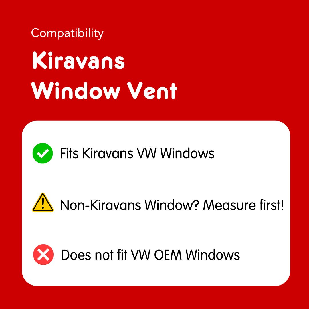 Kiravans Window Vent for VW T5/6 (Right Opening Window) Kiravans