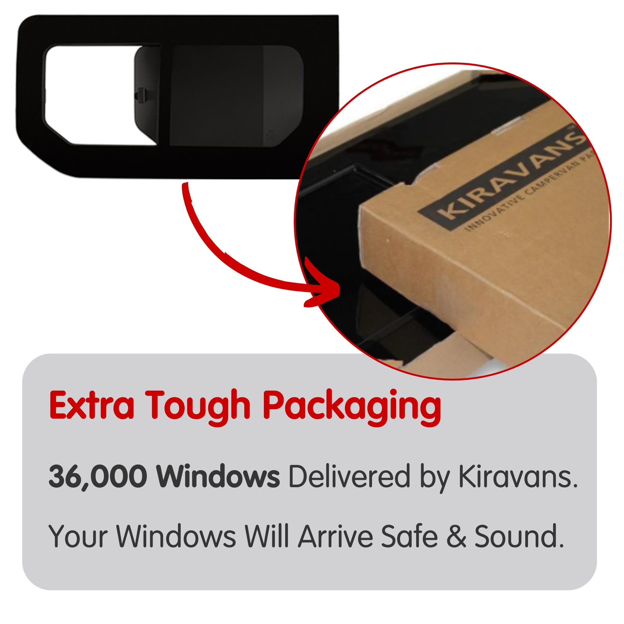 Pair of Opening Campervan Side Windows + Fitting Kit for Vauxhall Vivaro (2014-2018), Renault Trafic (2014 - Present) & Other X82 Vans