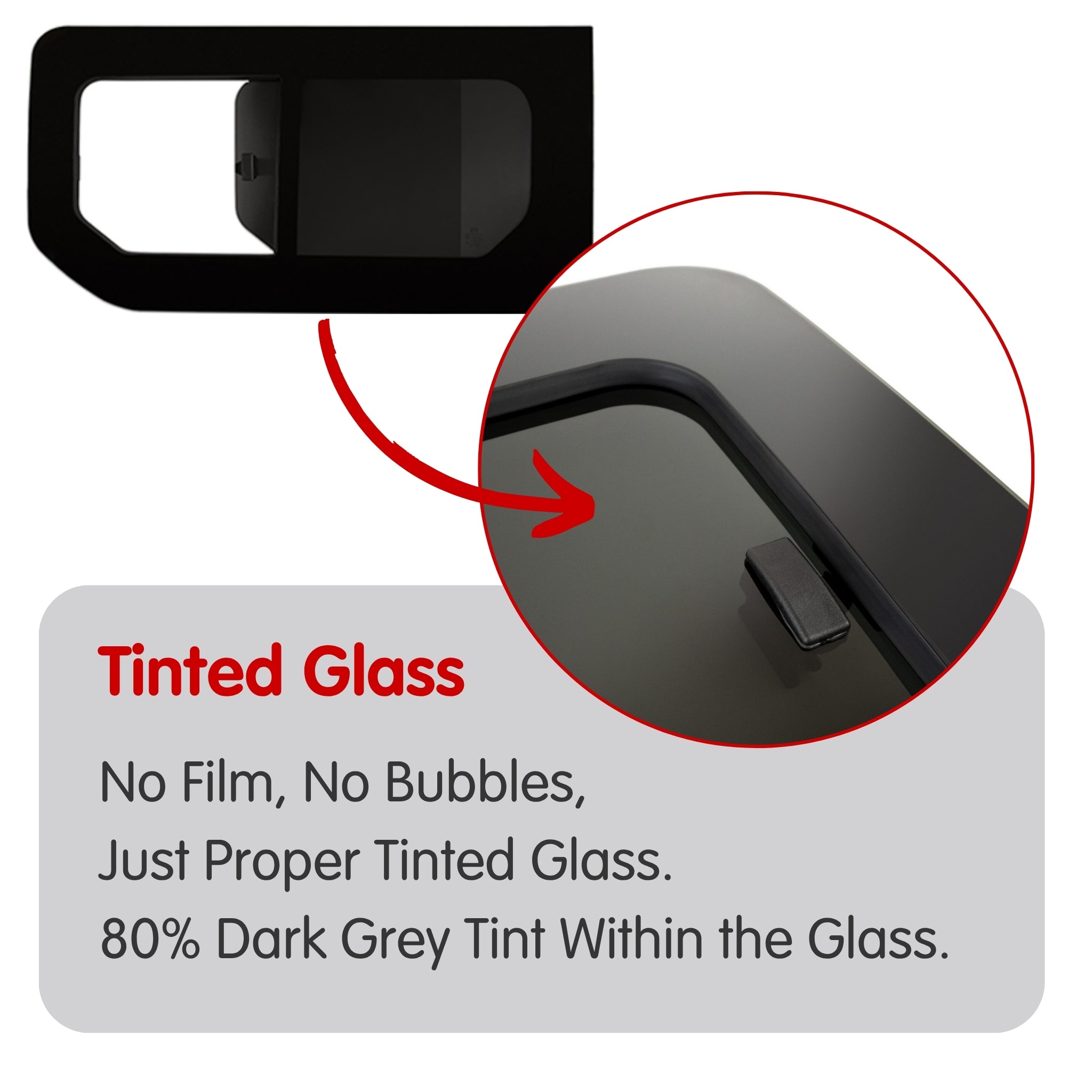 Pair of Opening Campervan Side Windows + Fitting Kit for Vauxhall Vivaro (2014-2018), Renault Trafic (2014 - Present) & Other X82 Vans