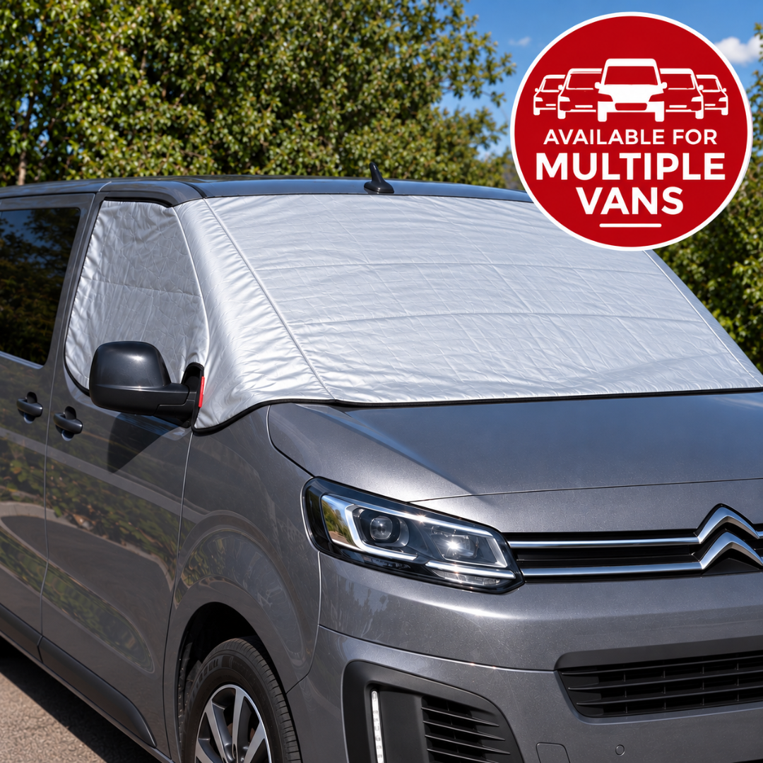 Kiravans Campervan External Cab Window Screen Cover – Slim & Space-Saving – VW, Ford, Peugeot, Citroën, Toyota, Vauxhall & Fiat