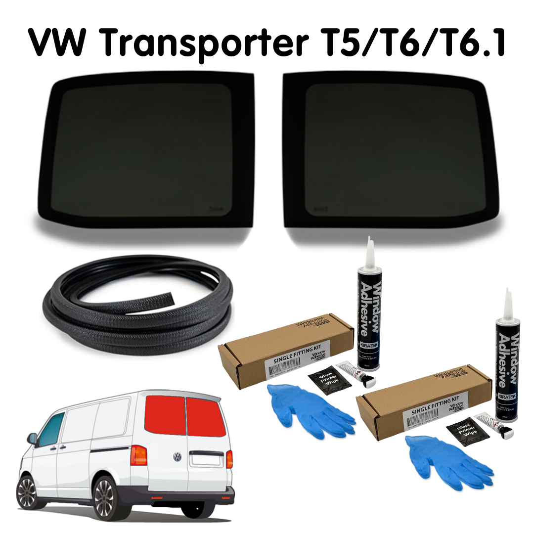 Barn Door Windows + Fitting Kit for VW Transporter T5 to T6.1 (2003-2024)