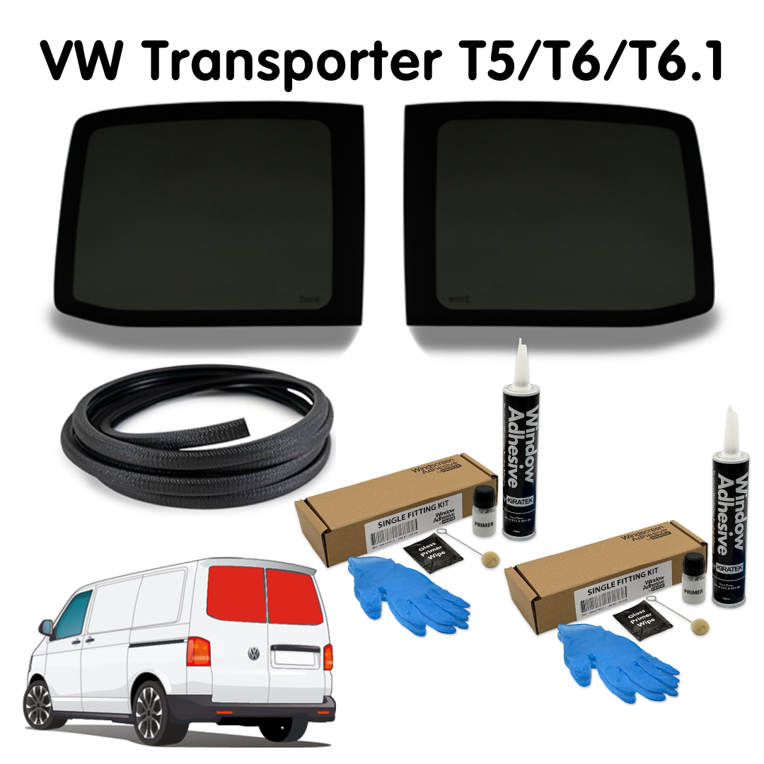 Barn Door Windows + Fitting Kit for VW Transporter T5 to T6.1 (2003-2024)
