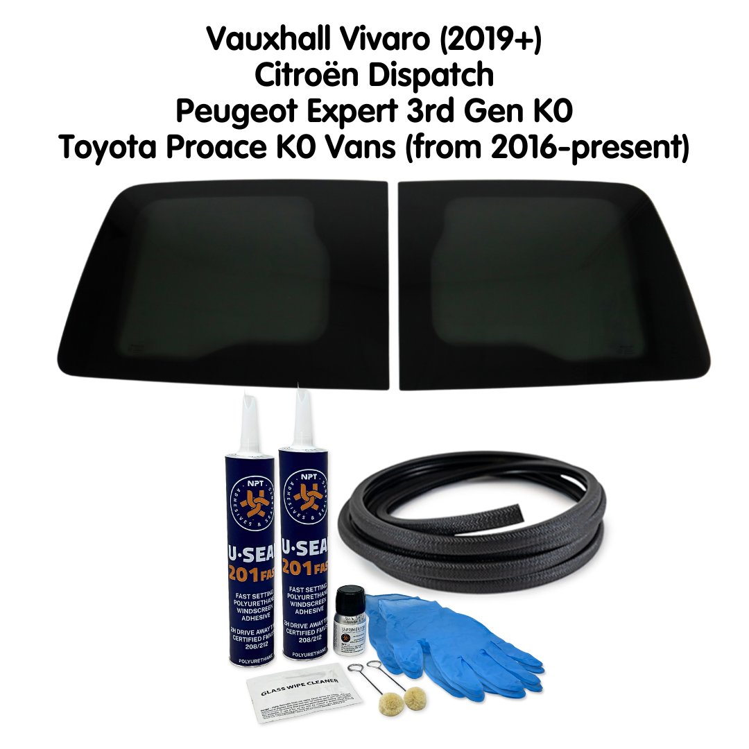 Barn Door Windows + Fitting Kit for Peugeot Expert 3rd Gen K0 Series (2016 - present)