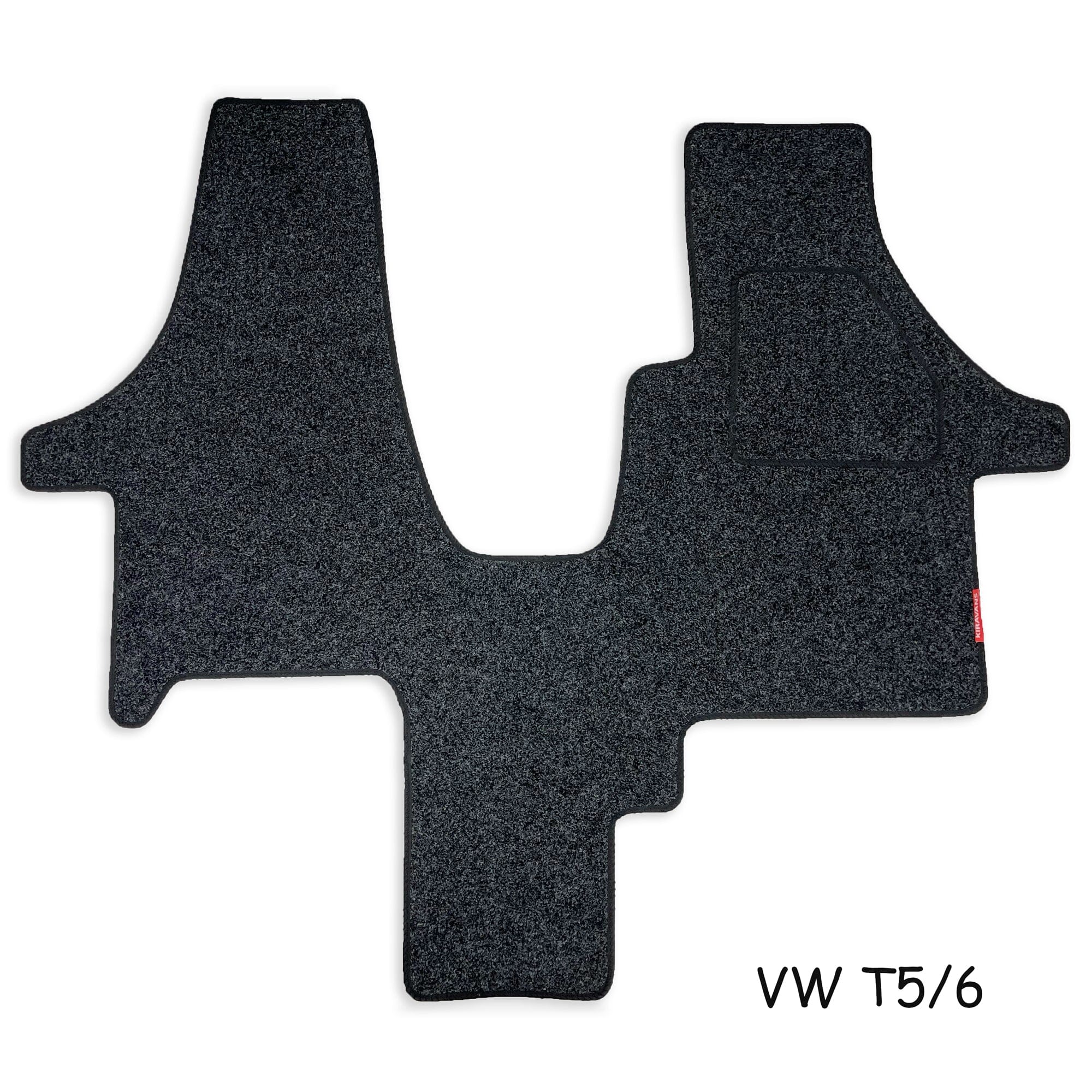 VW T5/T6/T6.1 Cab Mat - 2 Single Seats with Passenger Side Safe & Swivel All-in-One Kiravans VW T5/T6