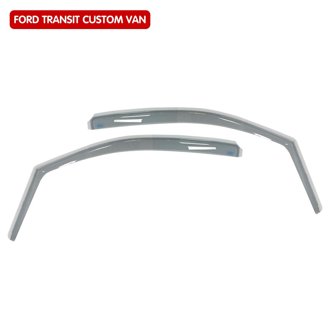 Pair of Climair Wind Deflectors for Ford Transit Custom 2023+ (Smoke Grey)