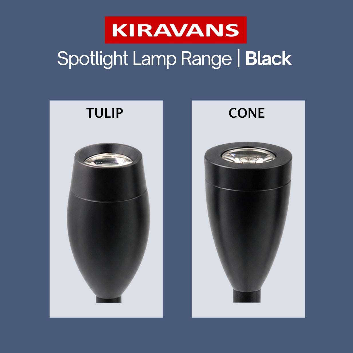 Black LED Cone Spotlight with USB A+C — Dimmable, Touch Control + Memory Function (Warm White)