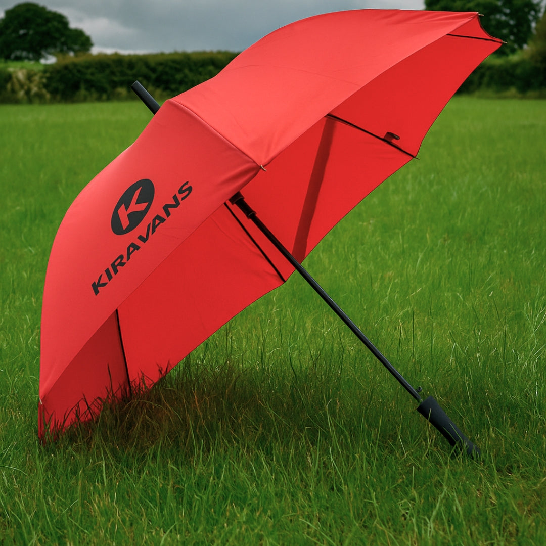 Kiravans Red Large Automatic Umbrella - Fits Into the VW T5/T6 DoorStore Pocket!