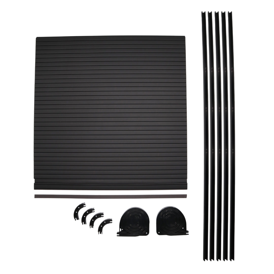 Campervan Tambour Door Kit – Roller Shutter (Silver or Black), 600 mm W × 606 mm D