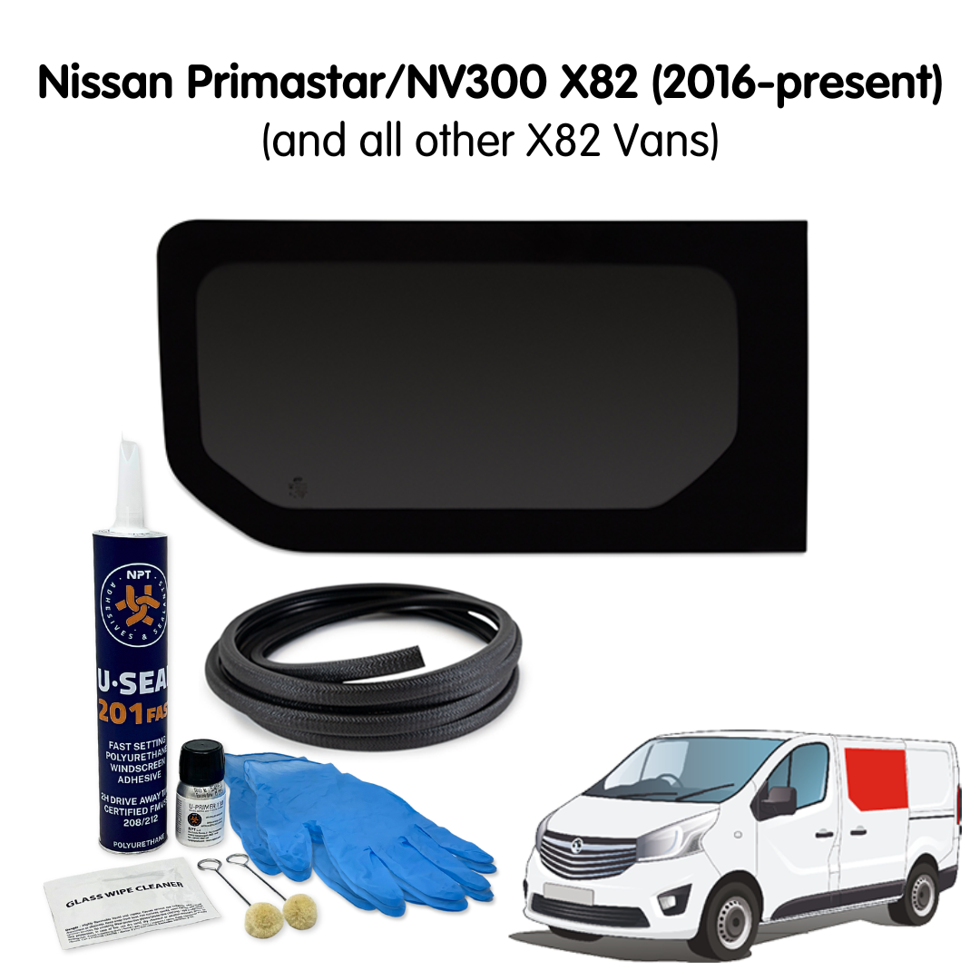 Left Fixed Window + Fitting Kit for Nissan Primastar / NV300 X82 (2016 - present) & Other X82 Vans