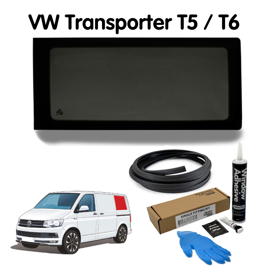 Left Rear Quarter Window + Fitting Kit for VW Transporter T5 to T6.1 (2003-2024)