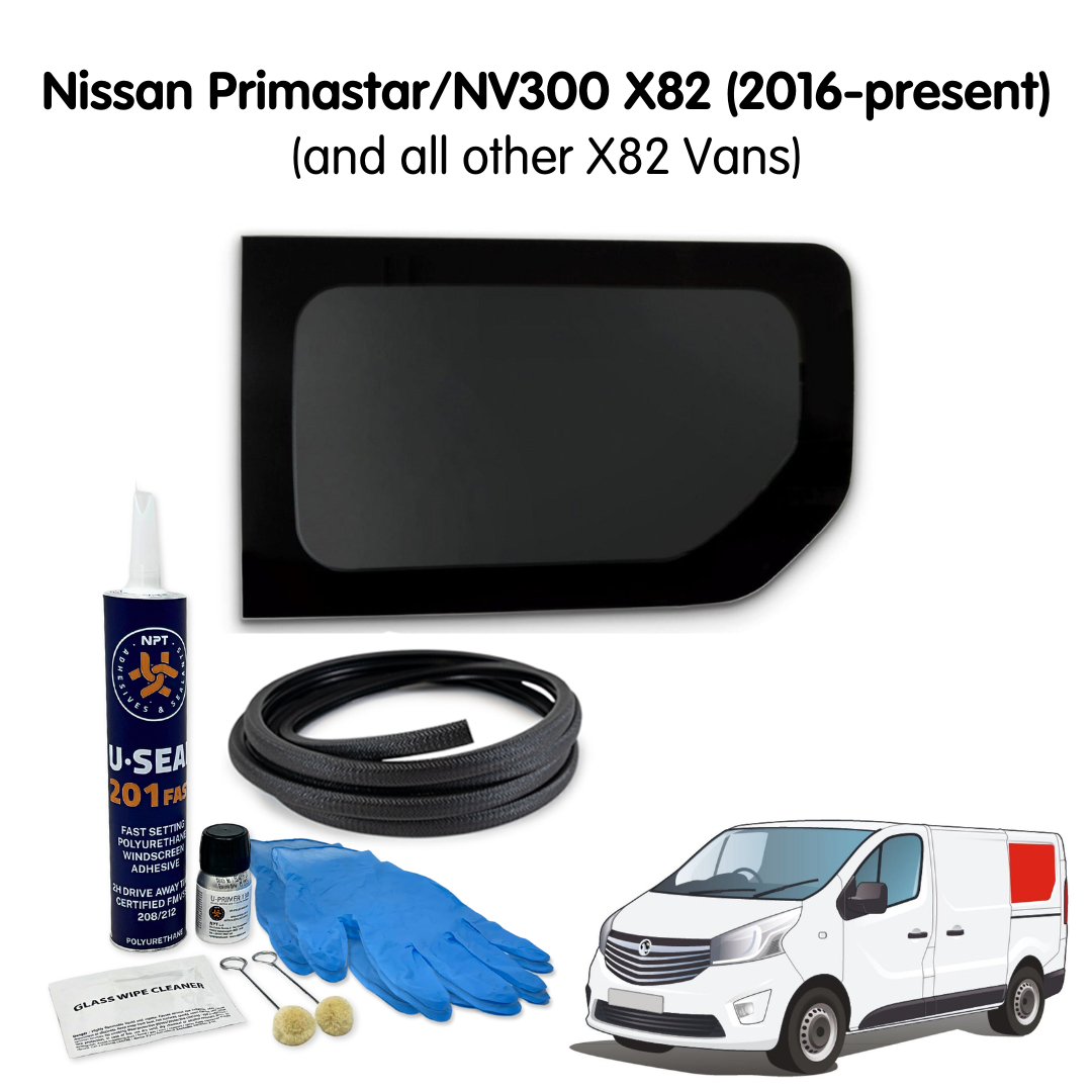 Left Rear Quarter Window + Fitting Kit for Nissan Primastar / NV300 X82 (2016 - present) & Other X82 Vans