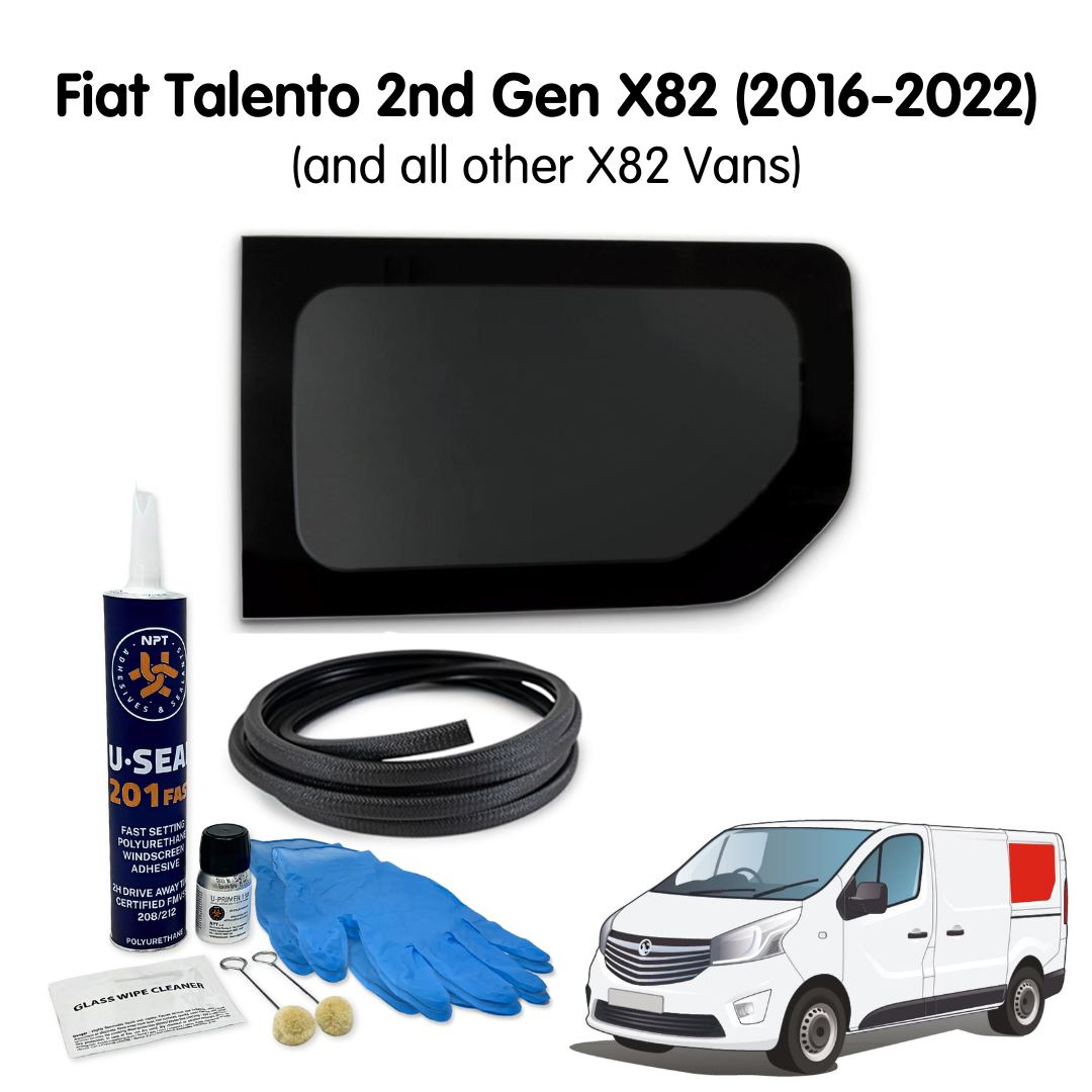 Left Rear Quarter Window + Fitting Kit for Fiat Talento 2nd Gen X82 (2016-2022) & Other X82 Vans