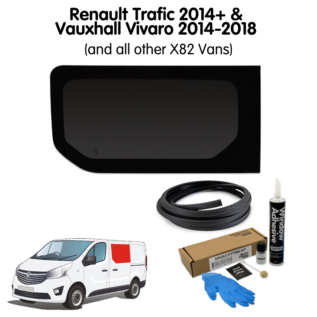 Left Fixed Window + Fitting Kit for Vauxhall Vivaro (2014-2018), Renault Trafic (2014 - Present) & Other X82 Vans