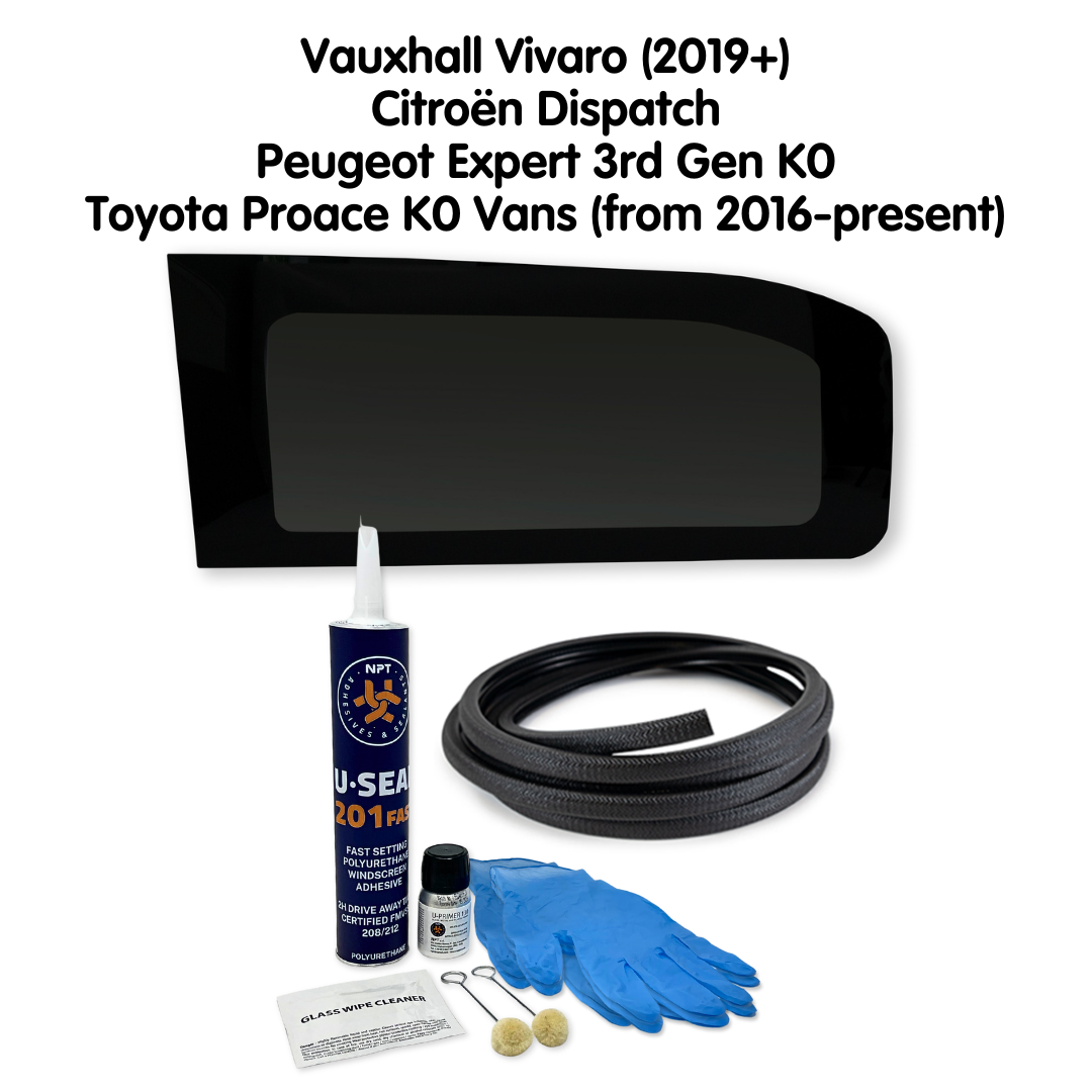Left Rear Quarter Window + Fitting Kit for Peugeot Expert 3rd Gen K0 Series (2016 - present)