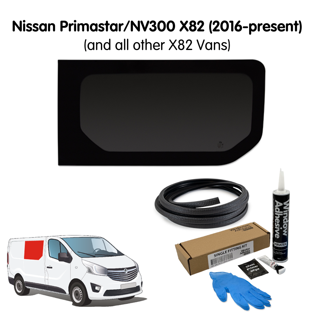 Right Fixed Window + Fitting Kit for Nissan Primastar / NV300 X82 (2016 - present) & Other X82 Vans