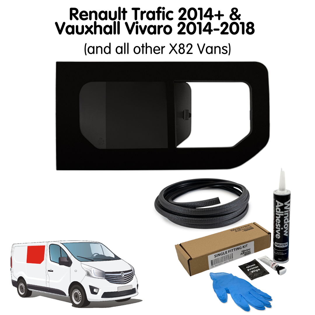Right Opening Window + Fitting Kit for Vauxhall Vivaro (2014-2018), Renault Trafic (2014 - Present) & Other X82 Vans