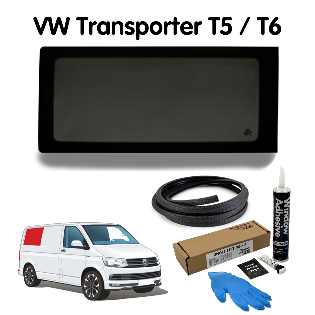 Right Rear Quarter Window + Fitting Kit for VW Transporter T5 to T6.1 (2003-2024)