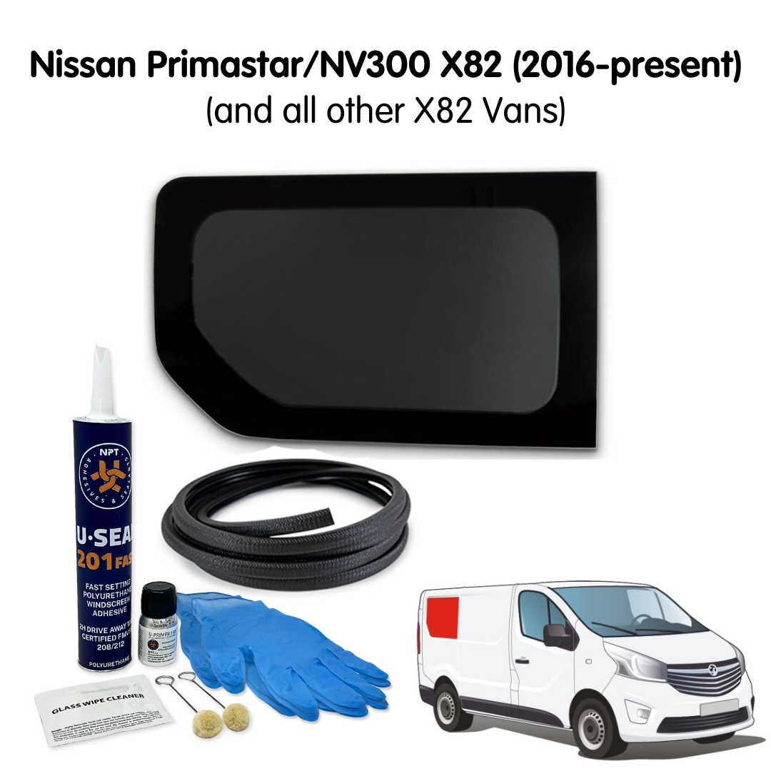 Right Rear Quarter Window + Fitting Kit for Nissan Primastar / NV300 X82 (2016 - present) & Other X82 Vans