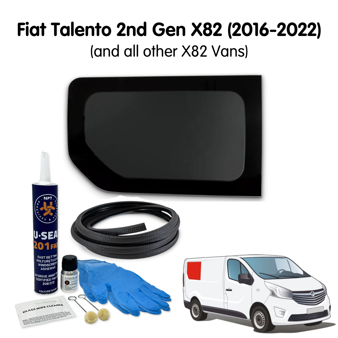 Right Rear Quarter Window + Fitting Kit for Fiat Talento 2nd Gen X82 (2016-2022) & Other X82 Vans