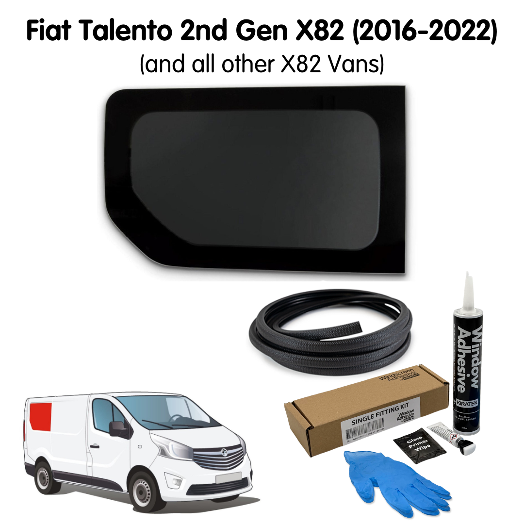 Right Rear Quarter Window + Fitting Kit for Fiat Talento 2nd Gen X82 (2016-2022) & Other X82 Vans