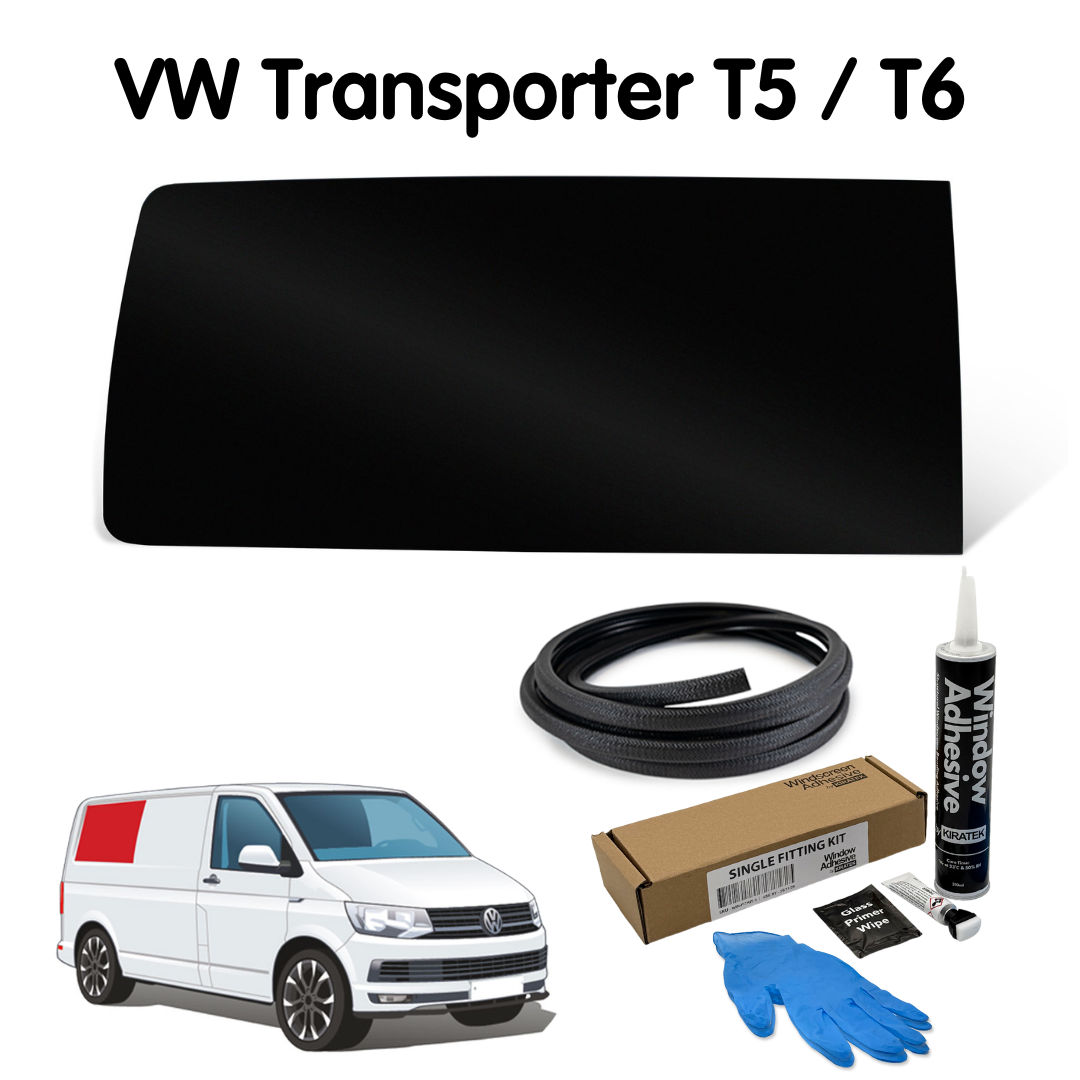 Right Rear Quarter FAKE Window + Fitting Kit for VW Transporter T5 to T6.1 (2003-2024)